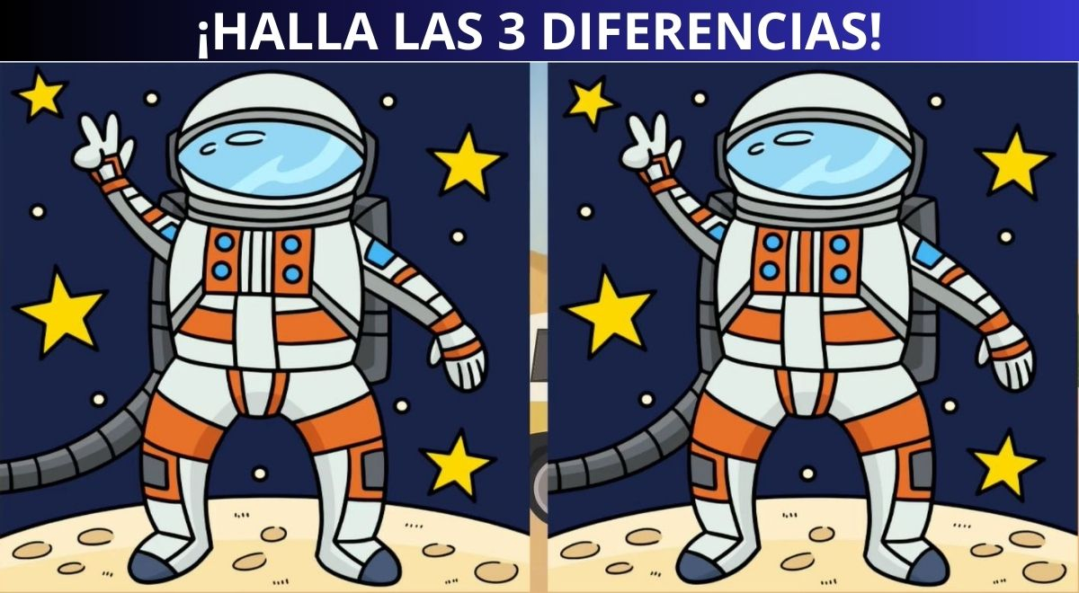 Intenta hallar las 3 diferencias en el astronauta solo un 2 logró