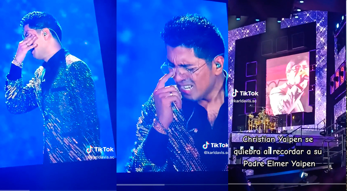 Christian Yaipén llora desconsolado al recordar a su padre Elmer Yaipén en pleno concierto