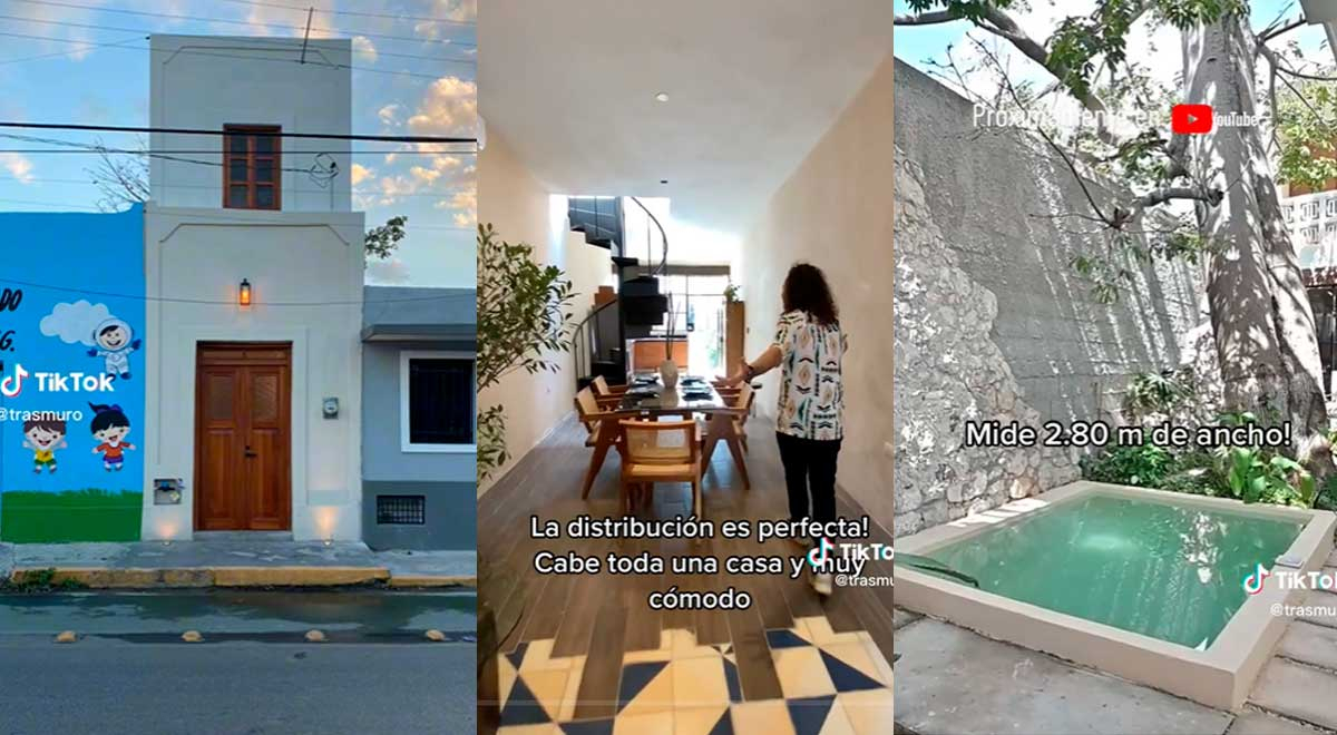 Lujosa 'mansión' de 2 metros de ancho con piscina y jardín deja en shock a usuarios de TikTok