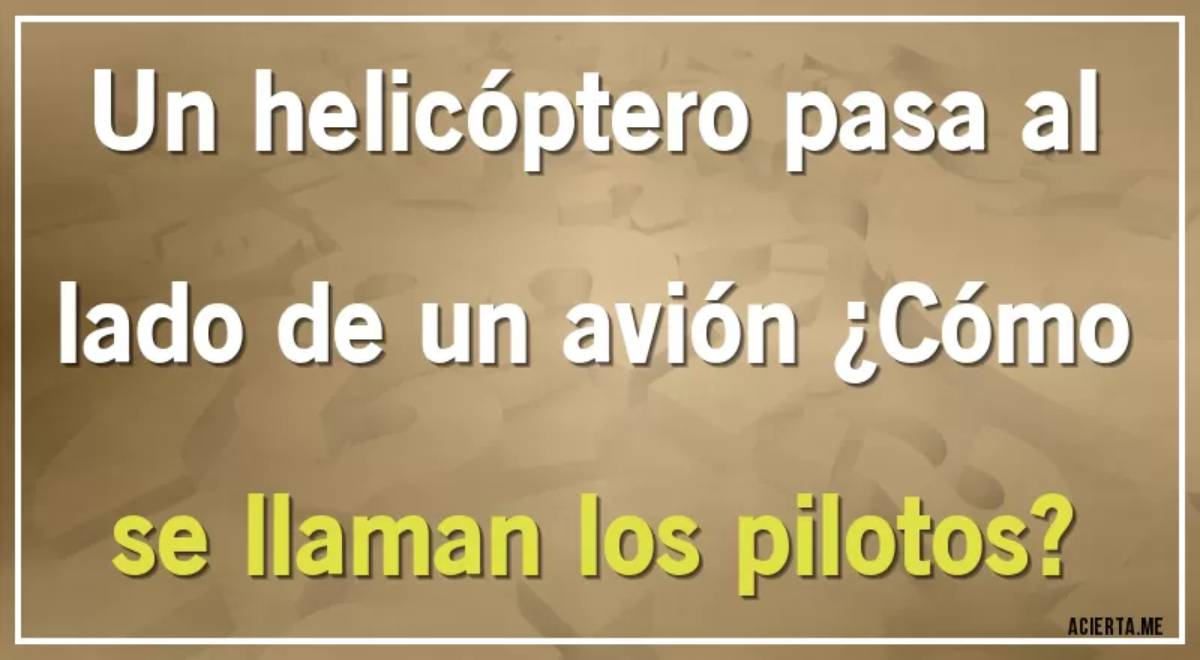 ¿Cómo se llaman los pilotos? Solo tienes UNA OPORTUNIDAD para resolver el acertijo EXTREMO