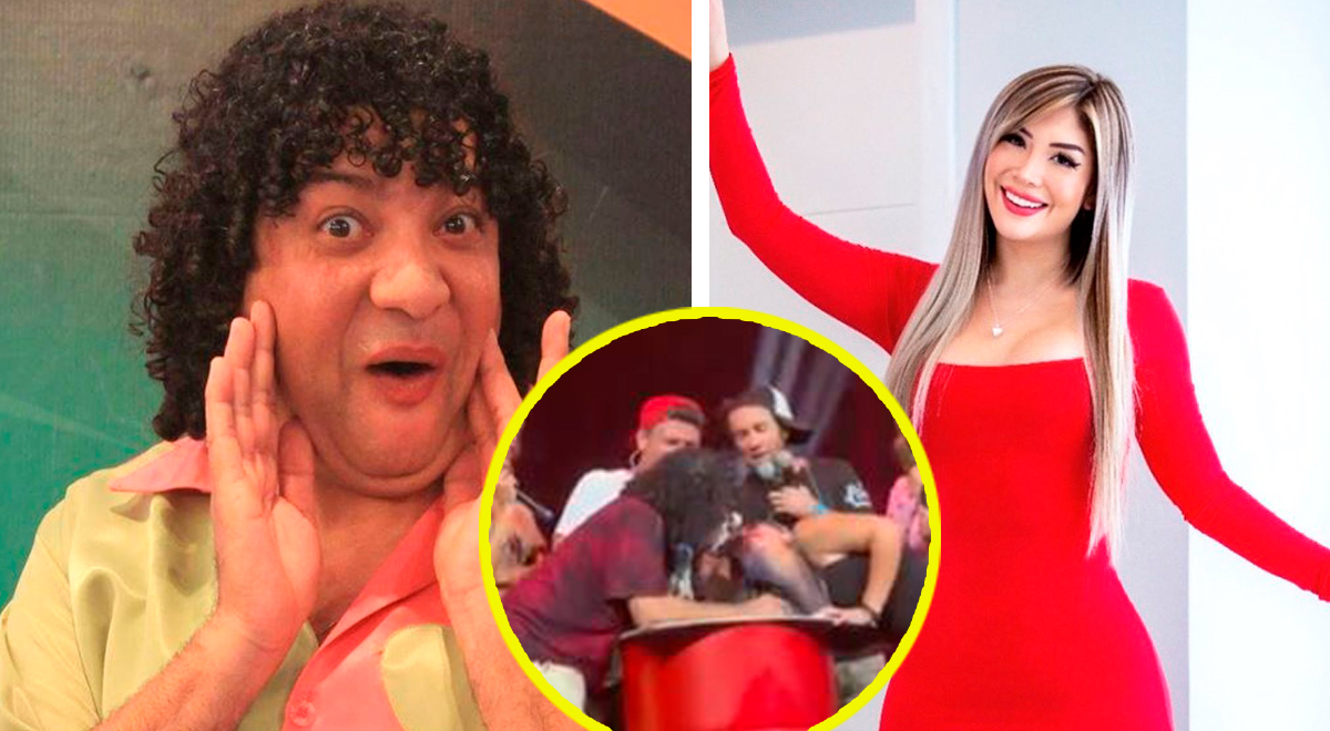 Carlos Vílchez aprovecha juego y besa a Claudia Serpa durante show de 'Noche de patas'