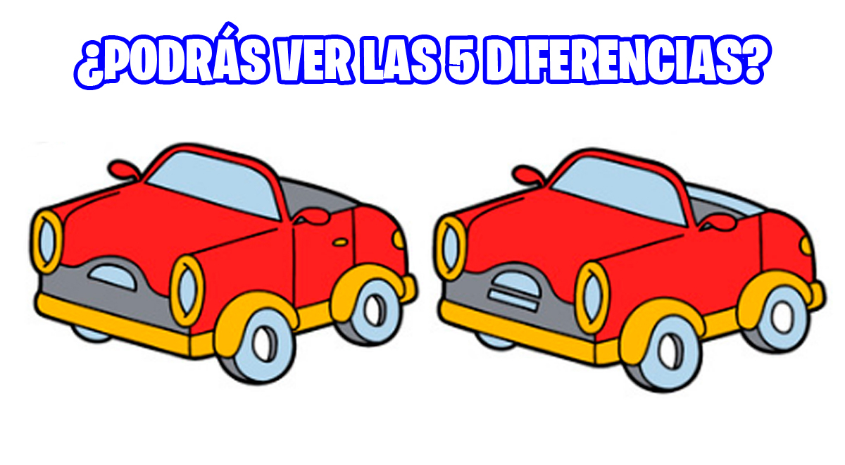 Si tienes VISTA DE ÁGUILA verás las 5 diferencias del carro rojo: ¿Podrás lograrlo en 5 segundos?