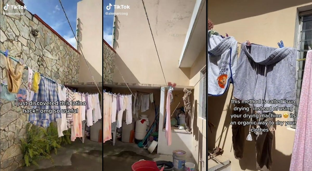 Woman discovers 'Peruvian hack' to dry clothes and goes viral on TikTok.