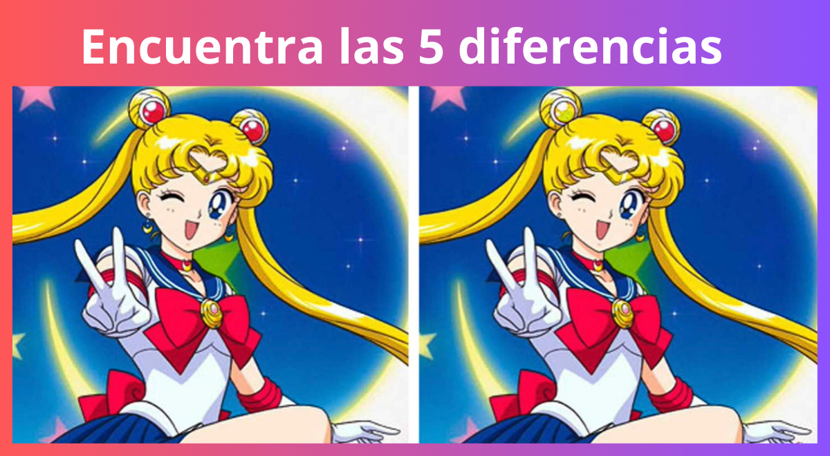 ¿Ves 5 diferencias en Sailor Moon? Si tienes una VISTA de HALCÓN darás con ellas