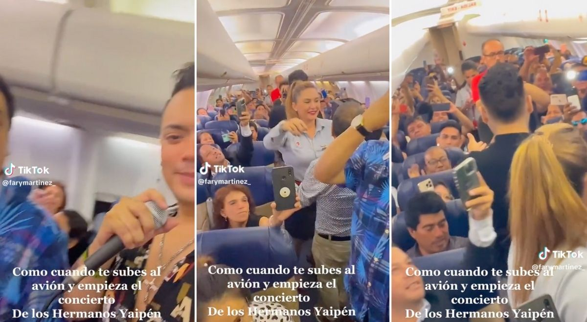 Hermanos Yaipén improvisan concierto dentro de avión y pasajeros estallan de emoción