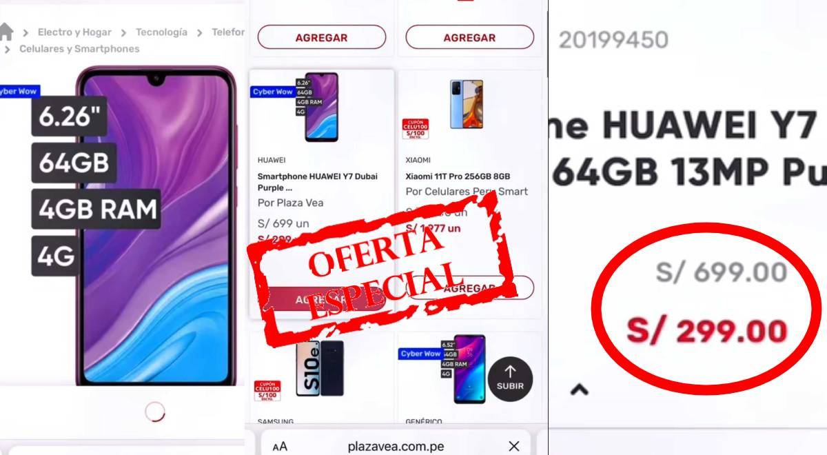 Plaza Vea 'goes crazy' and sells the latest Huawei model for S/299 in Cyber Wow.