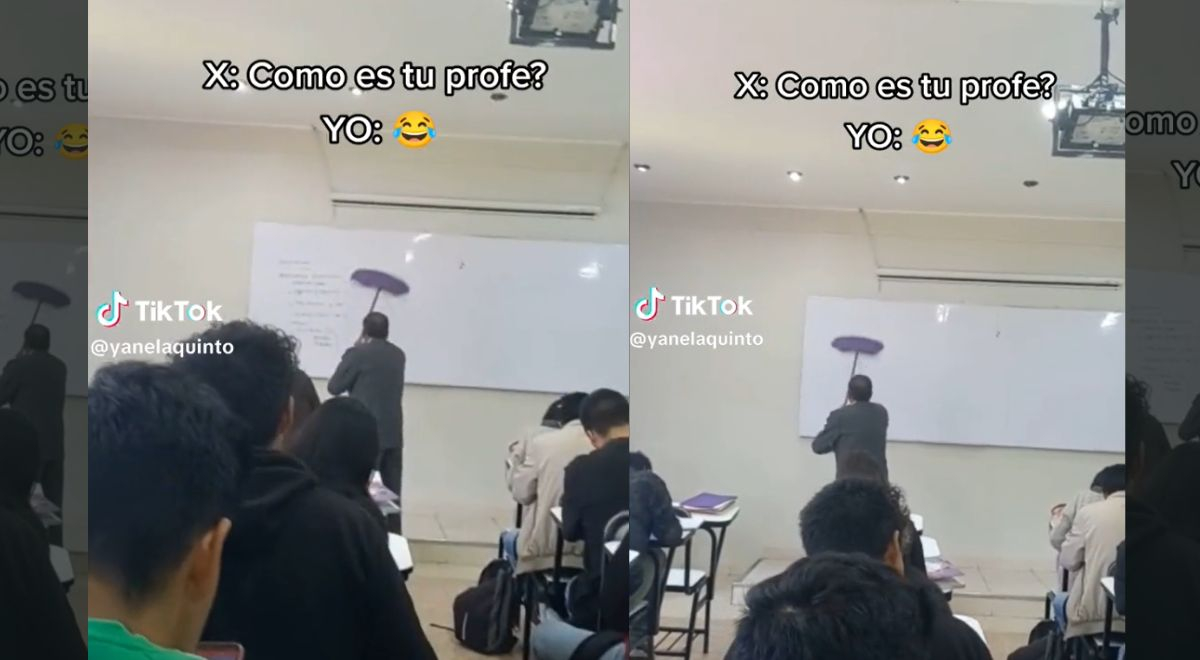 Profesor se vuelve viral en TikTok por borrar pizarra con un inesperado objeto