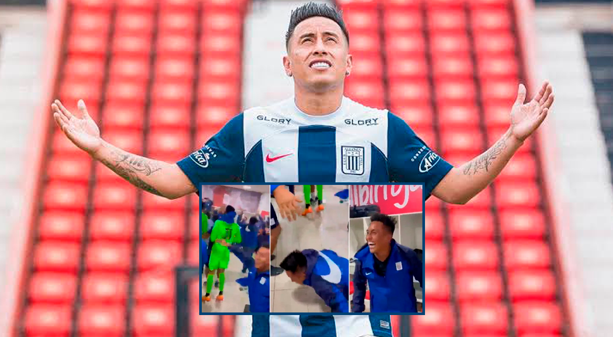 Christian Cueva made everyone laugh when he slipped during Alianza's celebration in Paraguay.