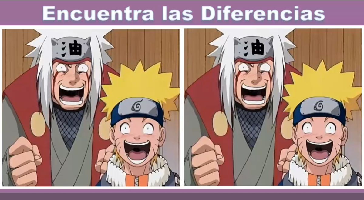 ¿Ves las 6 diferencias en Naruto y Jiraiya? Debes tener una VISTA de HALCÓN para lograrlo