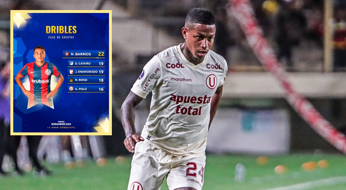 Andy Polo integra el top 5 de los jugadores con más dribles de la Copa Sudamericana 2023