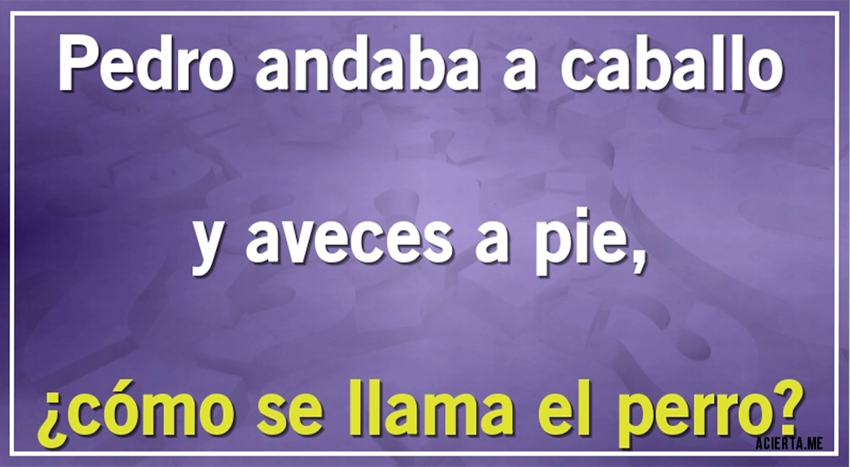 ¿Cómo se llama el perro de Pedro? Solo las mentes brillantes superar este acertijo