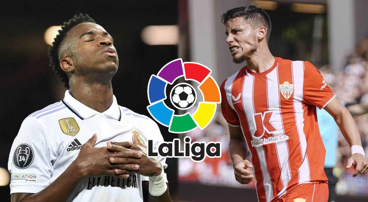 At what time does Real Madrid vs. Almería play and where can I watch the match for LaLiga Santander?