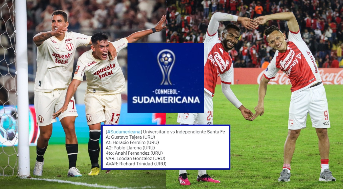 Universitario vs. Santa Fe: Conmebol designó terna uruguaya para partido por Copa Sudamericana