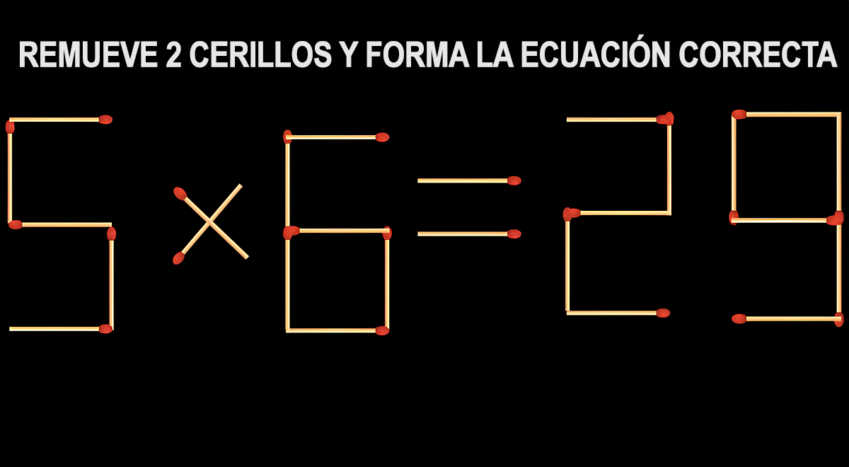 Remueve 2 cerillos y forma correctamente la ecuación en 6 segundos, el 99% falló