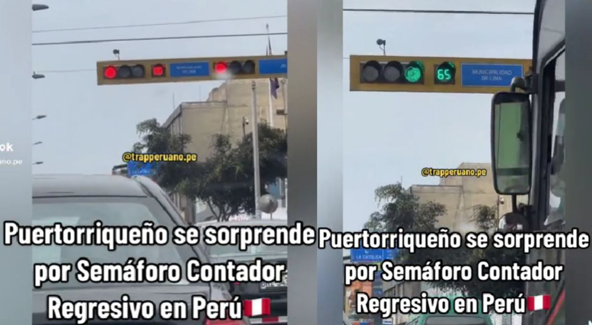 Puertorriqueño queda maravillado por semáforo contador regresivo en Perú: 
