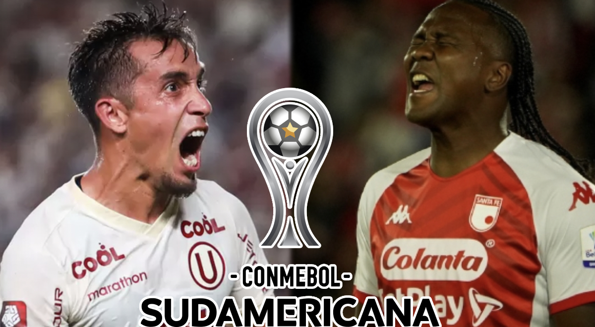 What time does Universitario vs. Santa Fe play and where can I watch the match for the Copa Sudamericana?