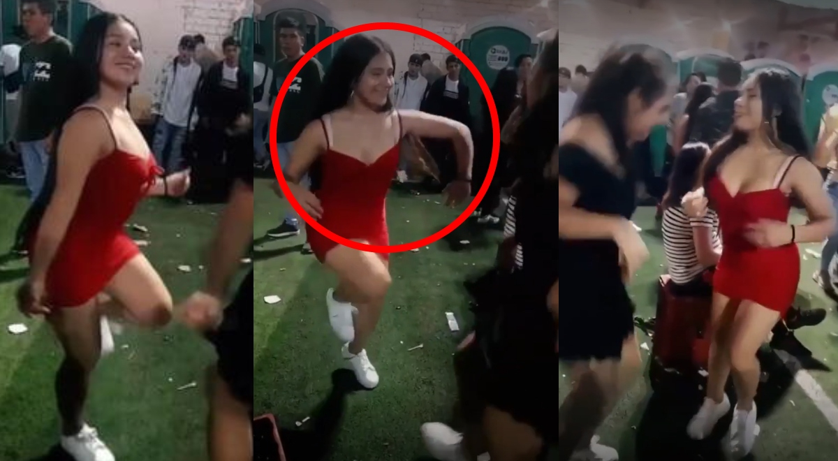 Se enfrenta en reñido baile de huayno con su amiga y causa alboroto por sus singulares pasos