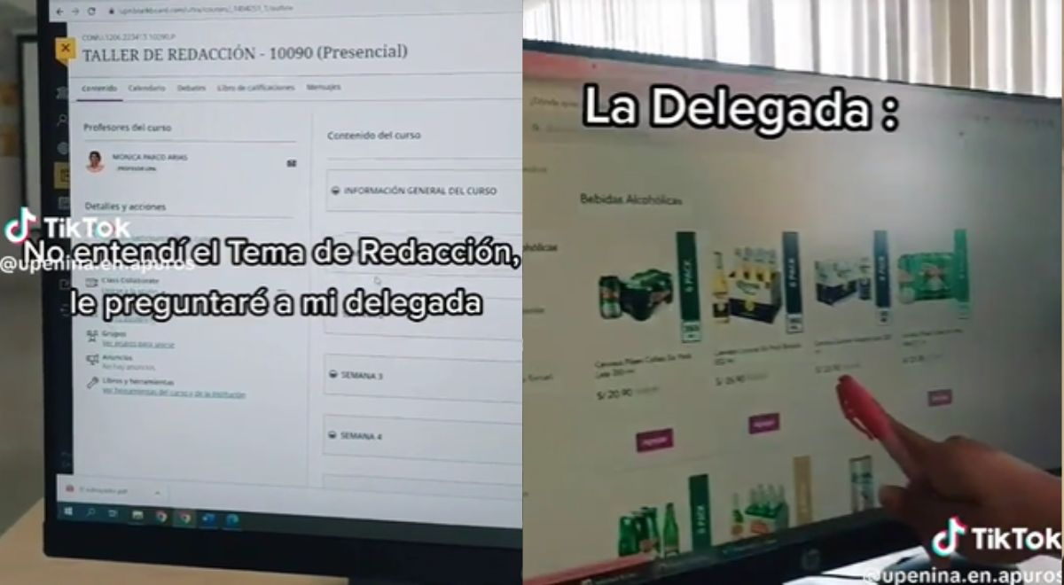 Quería preguntarle algo a su delegada y la encontró buscando 'promos' de cervezas en clase