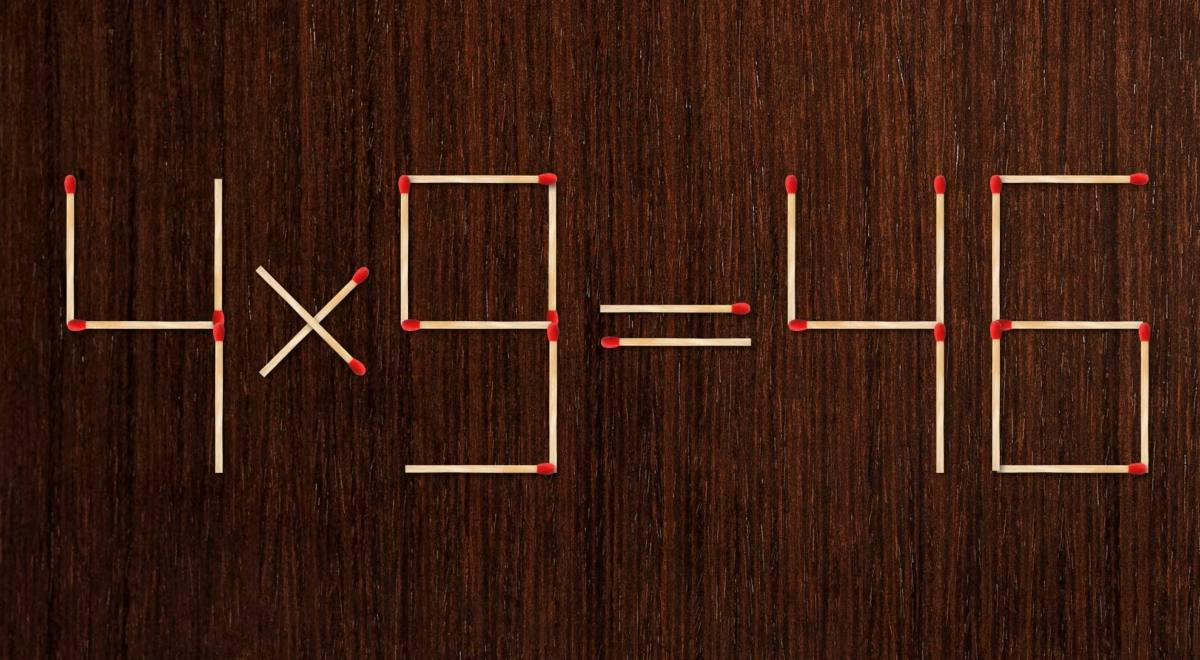 Corrige la ecuación 4 x 9 = 46 moviendo 2 cerrillos: solo un GENIO superará este acertijo