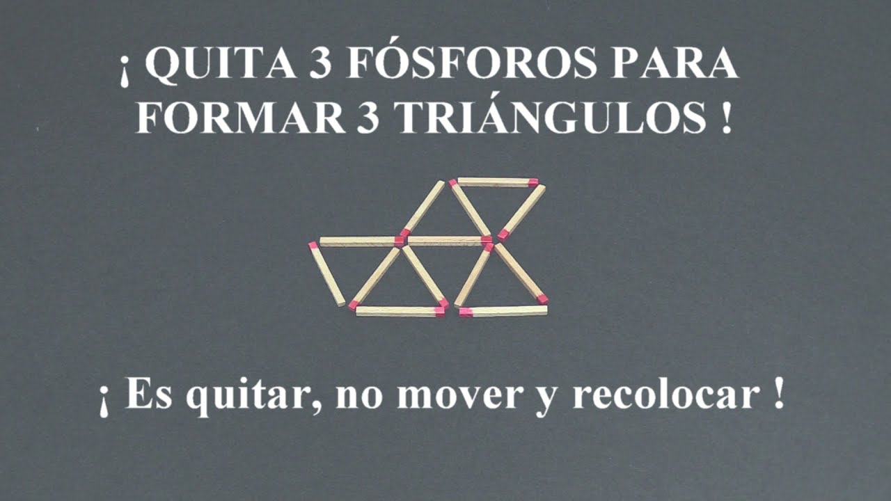 ¿Sabes cómo formar los 3 triángulos? Investiga y responda acertadamente en menos de 7 segundos