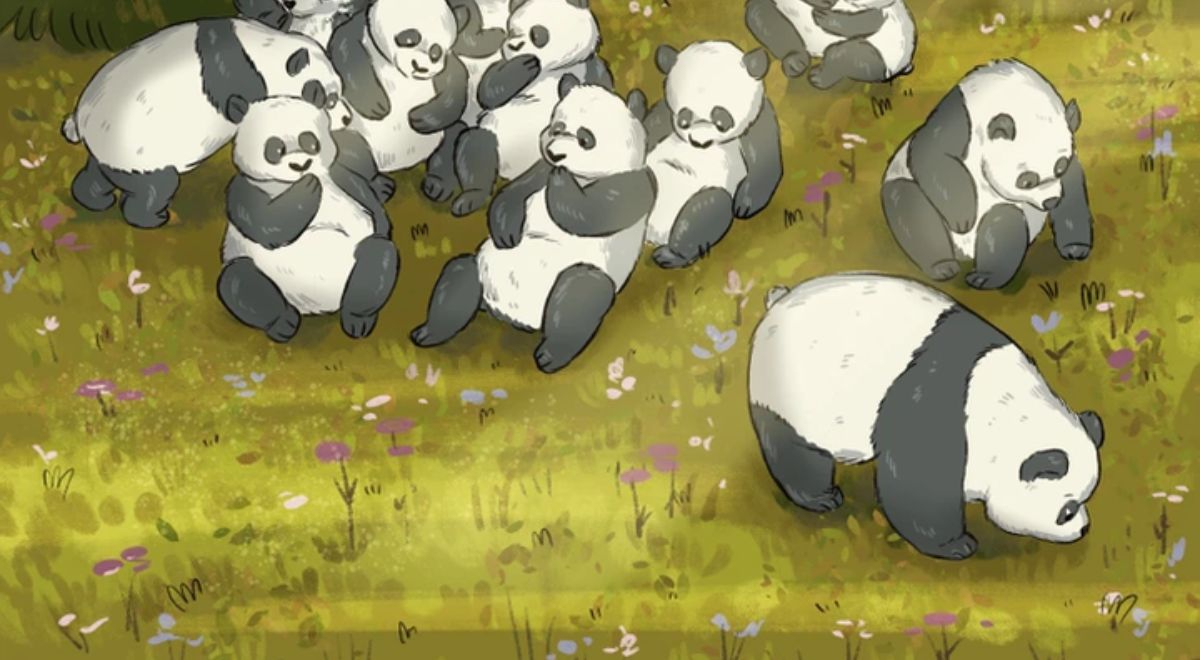 ¿Qué animal se esconde entre los pandas? Solo tienes 7 segundos en este complicado reto
