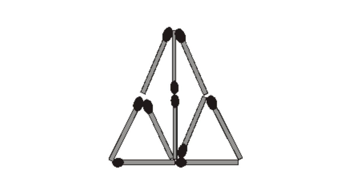 Desafío mental: ¿Cuántos cerillos debes quitar como mínimo para que no quede ningún triángulo?