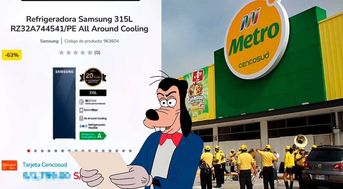 Metro 'remata' refrigeradora Samsung de 5500 soles y la vende a 1700 soles: 