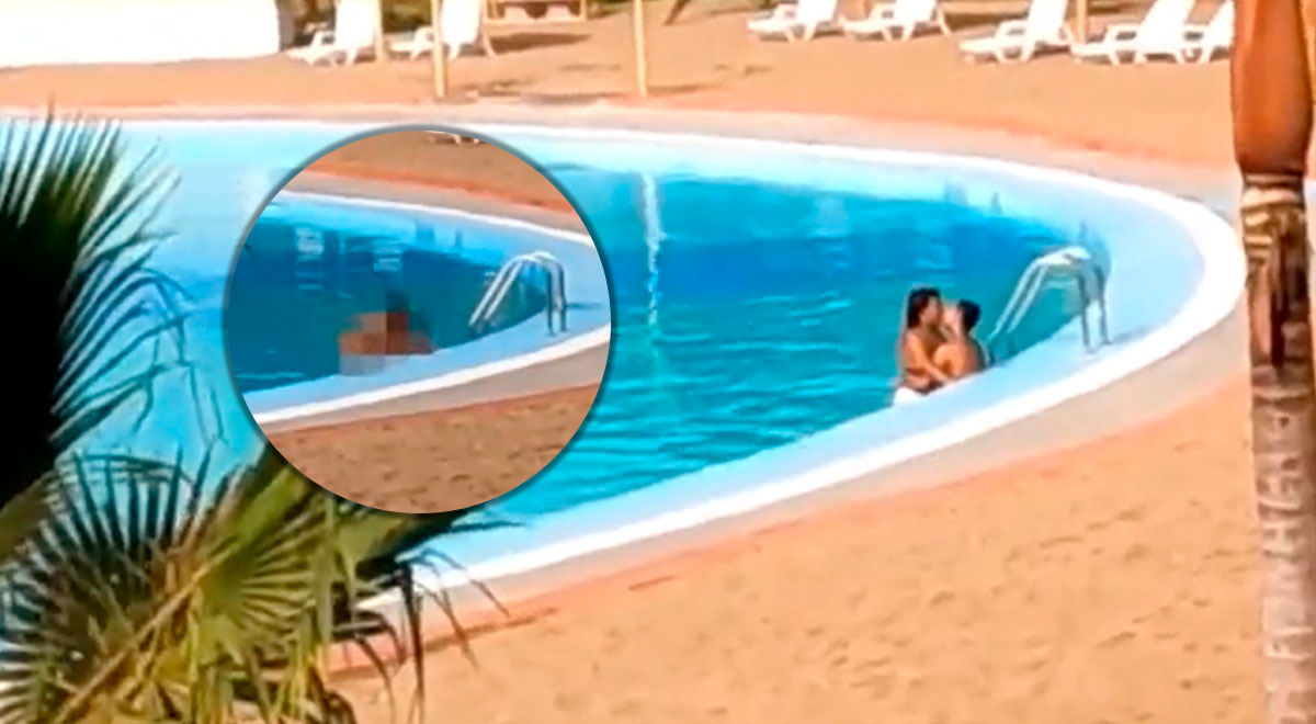 Pareja fue captada teniendo intimidad en playa artificial que inauguró López Aliaga en SJL