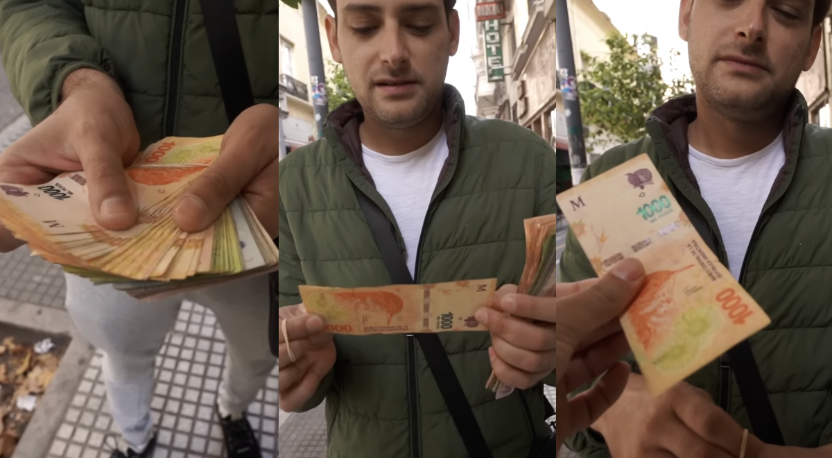 Tío Lenguado' queda en shock tras cambiar  100 dólares en Argentina: 