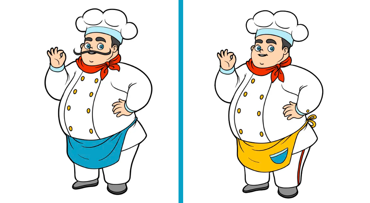 ¿Cuáles son las 8 diferencias entre los cocineros? Demuestra tu agilidad y vence el reto