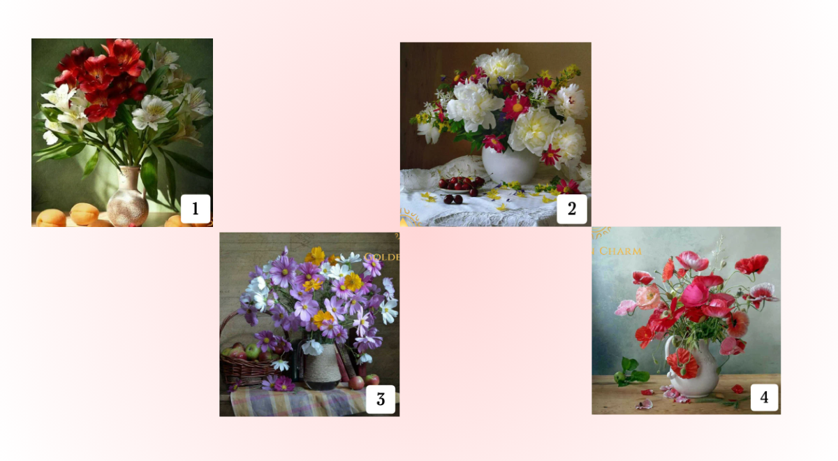 What type of friends do you attract? Choose one of the bouquets of flowers and find out