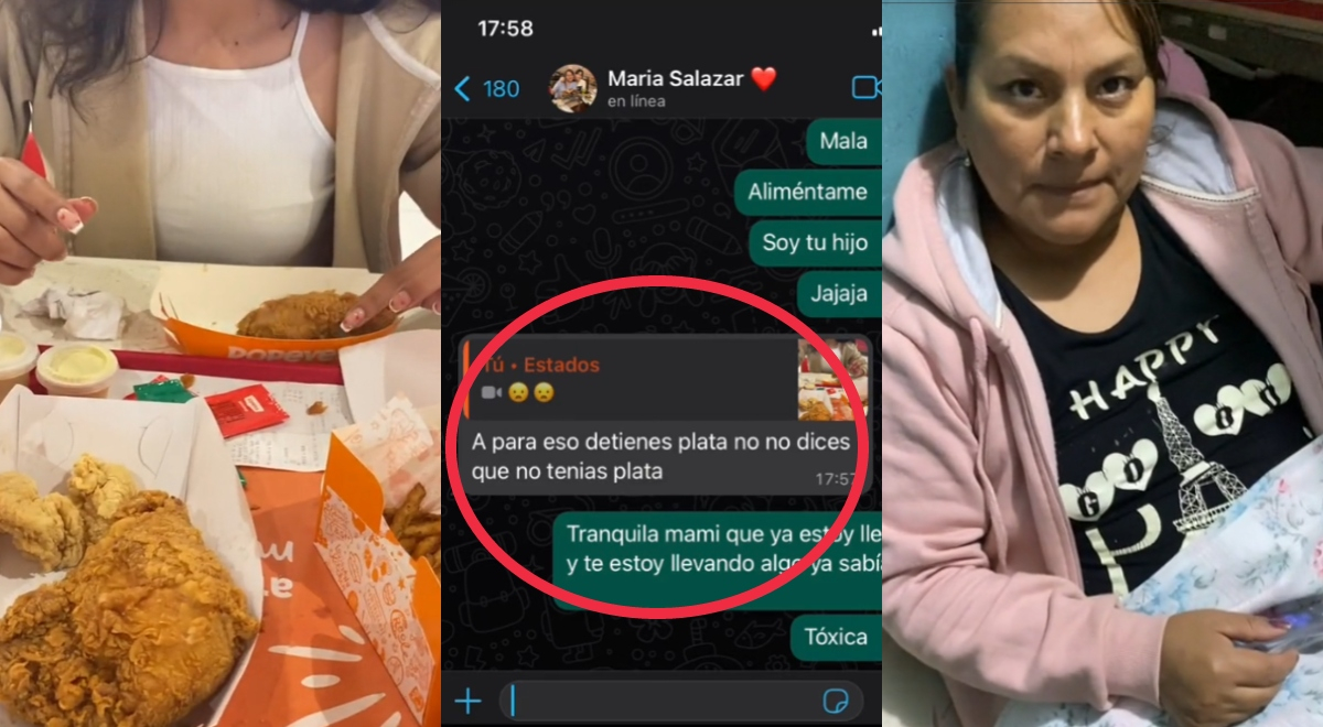 Mujer peruana reclama a su hijo por salir a cenar con novia a restaurant: 