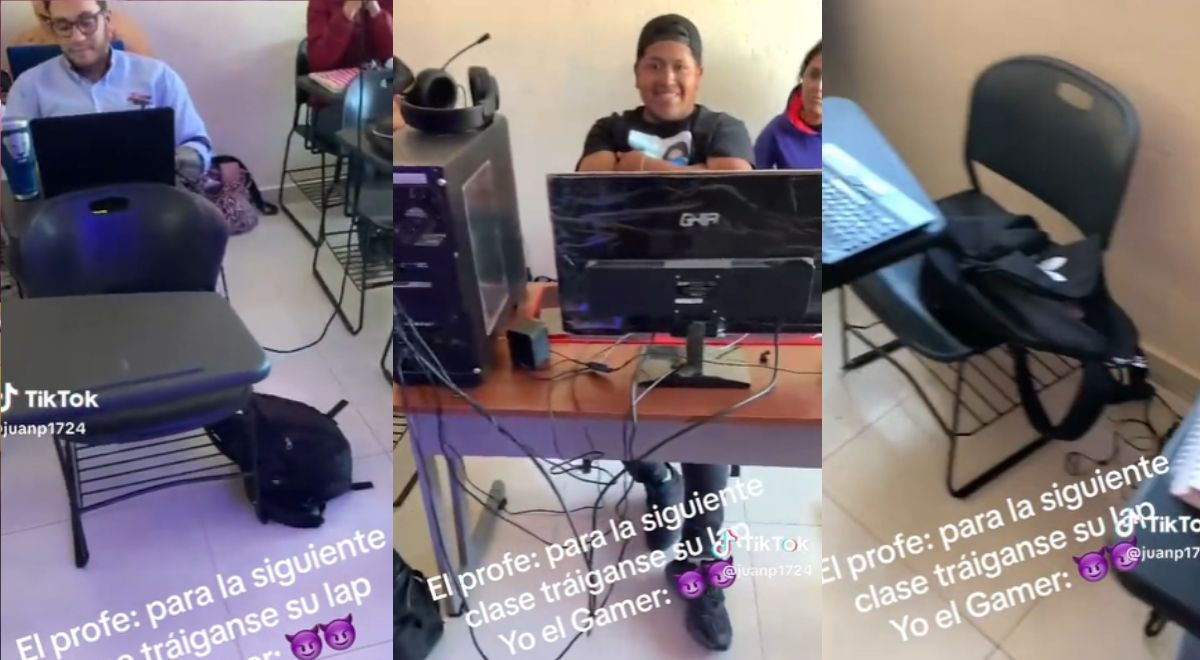 They're asking to bring their laptops to class and he shows up with a gaming PC: 