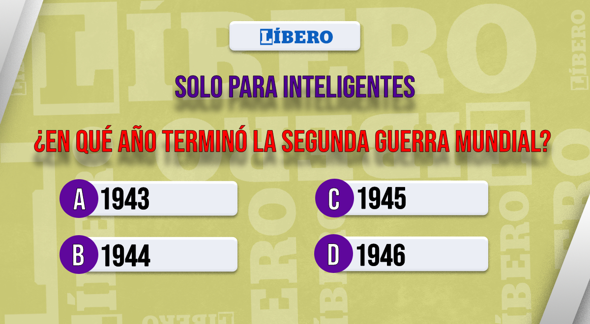 ¿En qué año terminó la segunda guerra mundial? El 98% no respondió correctamente la trivia visual