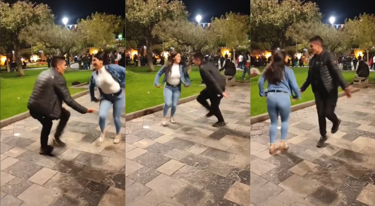 Peruanos la rompen bailando huayno en plena calle y sorprenden a transeúntes 
