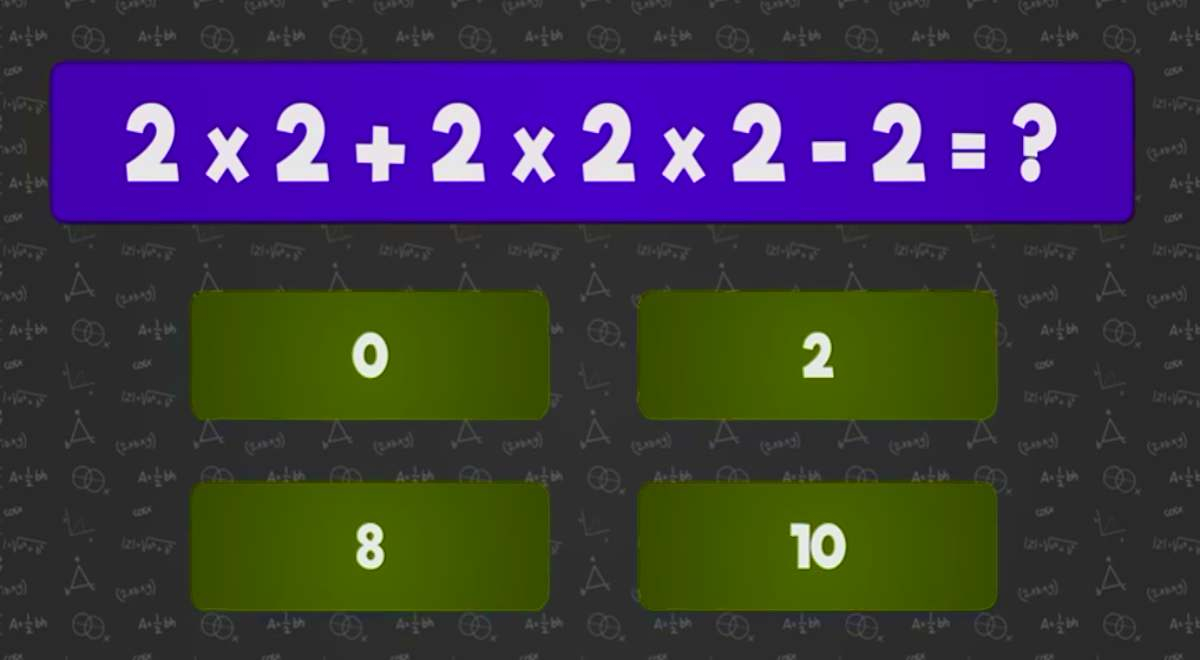 ¿Cuáles es la respuesta? Si eres muy INTELIGENTE resolverás el acertijo matemático