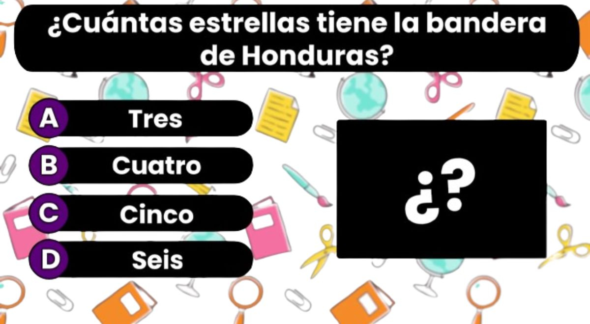 Analiza y responde esta TRIVIA CULTURAL: ¿Cuántas estrellas posee la bandera de Honduras?
