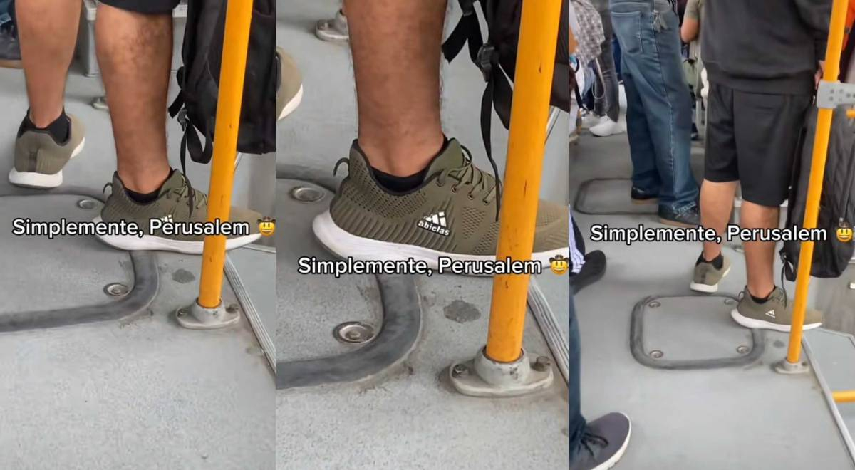 Luce zapatillas de 'curiosa marca' en bus y es furor en TikTok: 