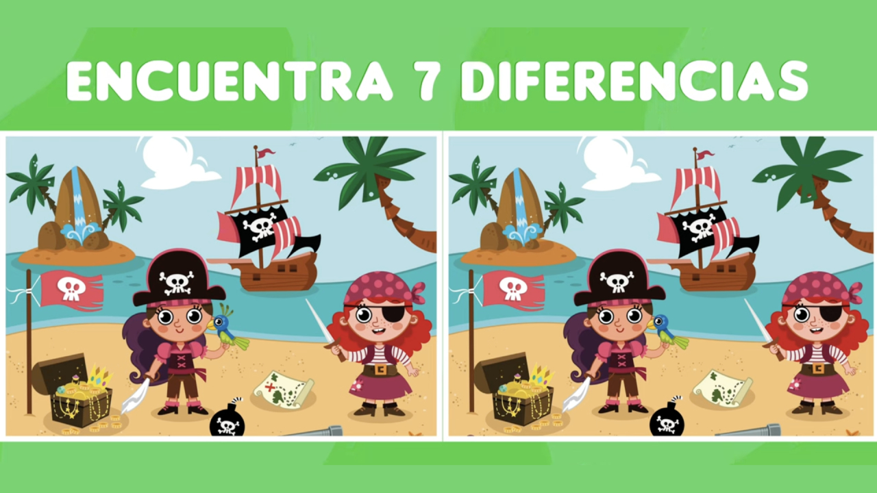 El reto que nadie puede completar: halla las 7 diferencias en las piratas en solo 9 segundos