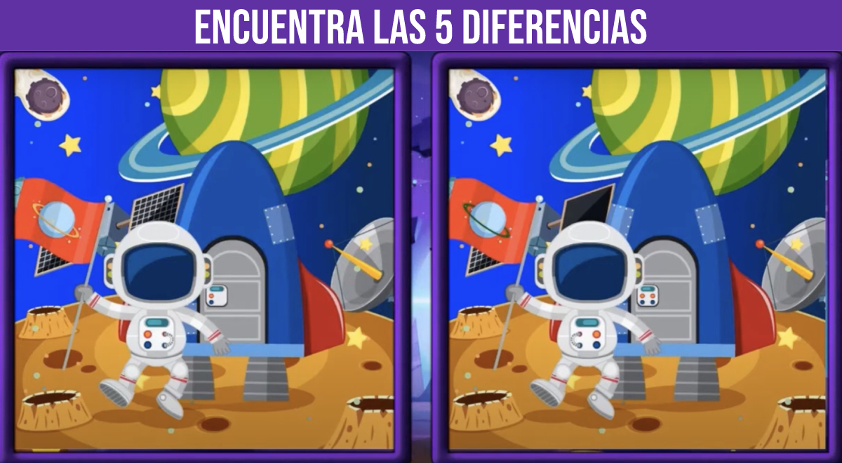 ¿Detectas los cambios en los astronautas? Halla las 5 diferencias en 9 segundos