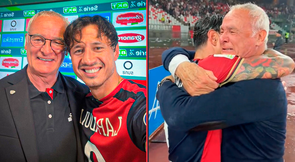 Cagliari relived the emotional embrace between Lapadula and his coach after the promotion to Serie A.