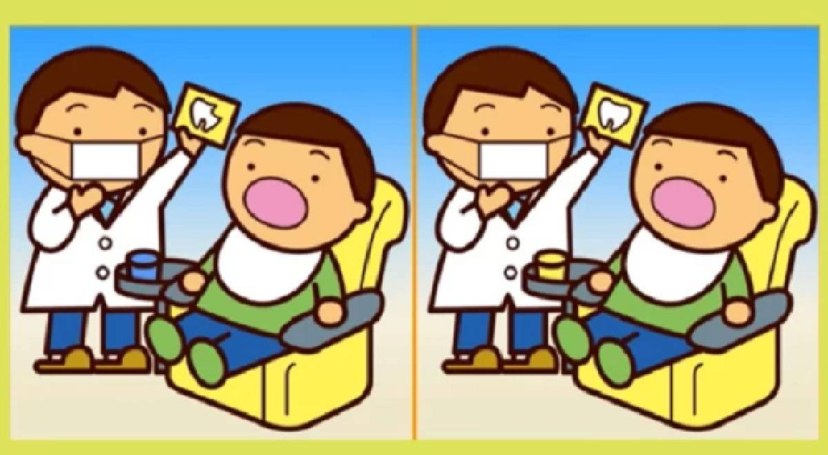 El dentista tiene 3 diferencias que solo una mente VELOZ podría descubrir en 5 segundos