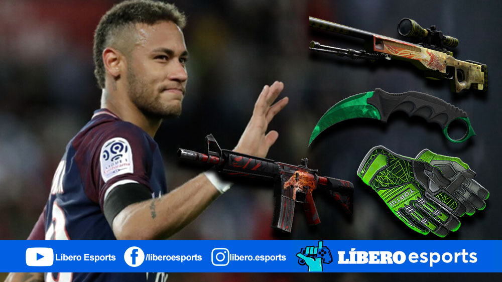 Neymar revela su ‘carísima’ colección de armas en Counter-Strike