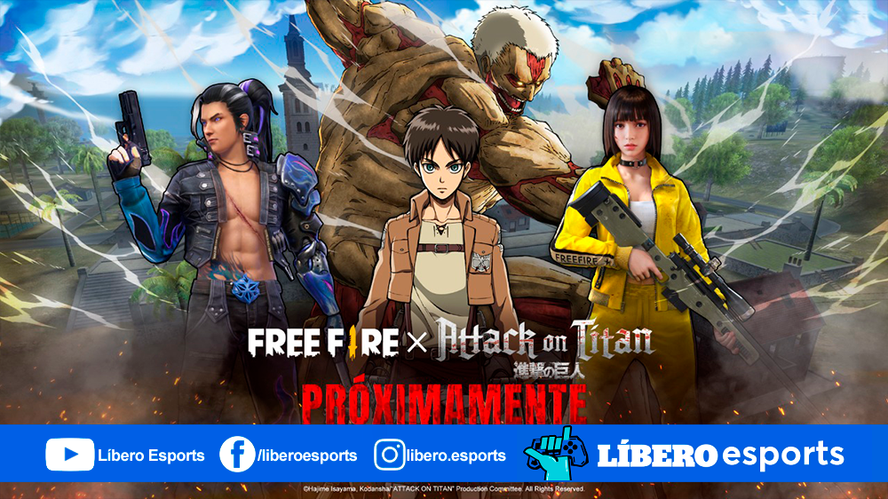 Free Fire x Attack on Titan así lucirán las skins de los titanes en el