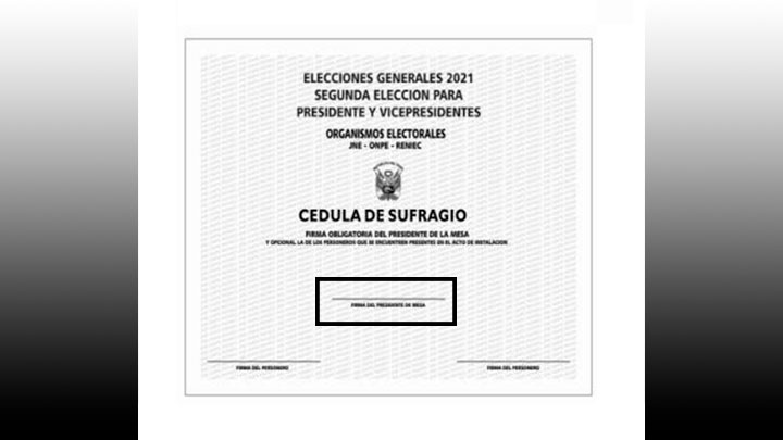 Segunda Vuelta Cedula De Sufragio Debe Estar Firmada Por El Presidente De Mesa
