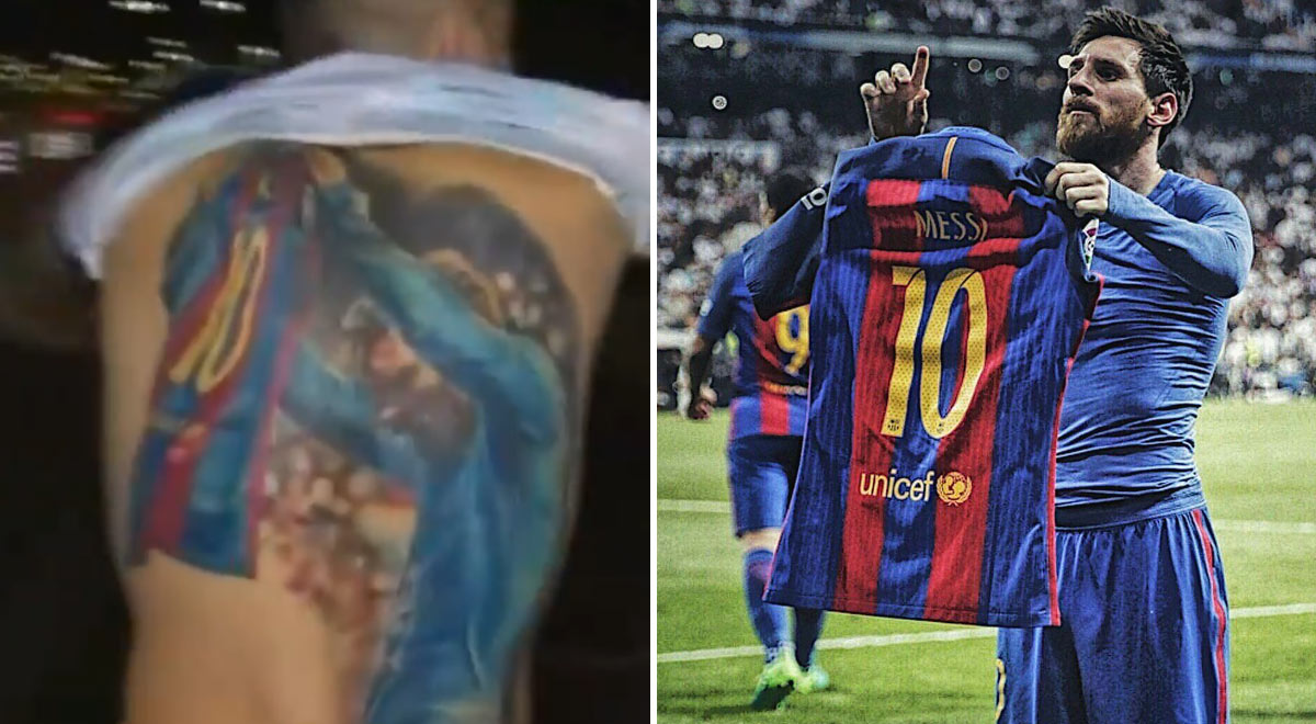 Hincha brasileño mostró espectacular tatuaje sobre Lionel Messi