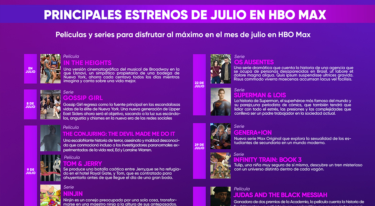 HBO Max: conoce los primeros estrenos que llegan a la plataforma en julio