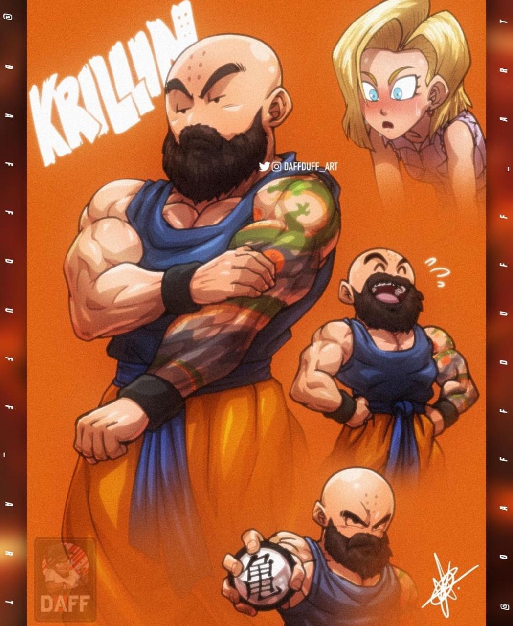 Dragon Ball divertido fan art de Krillin sorprende a fan ticos