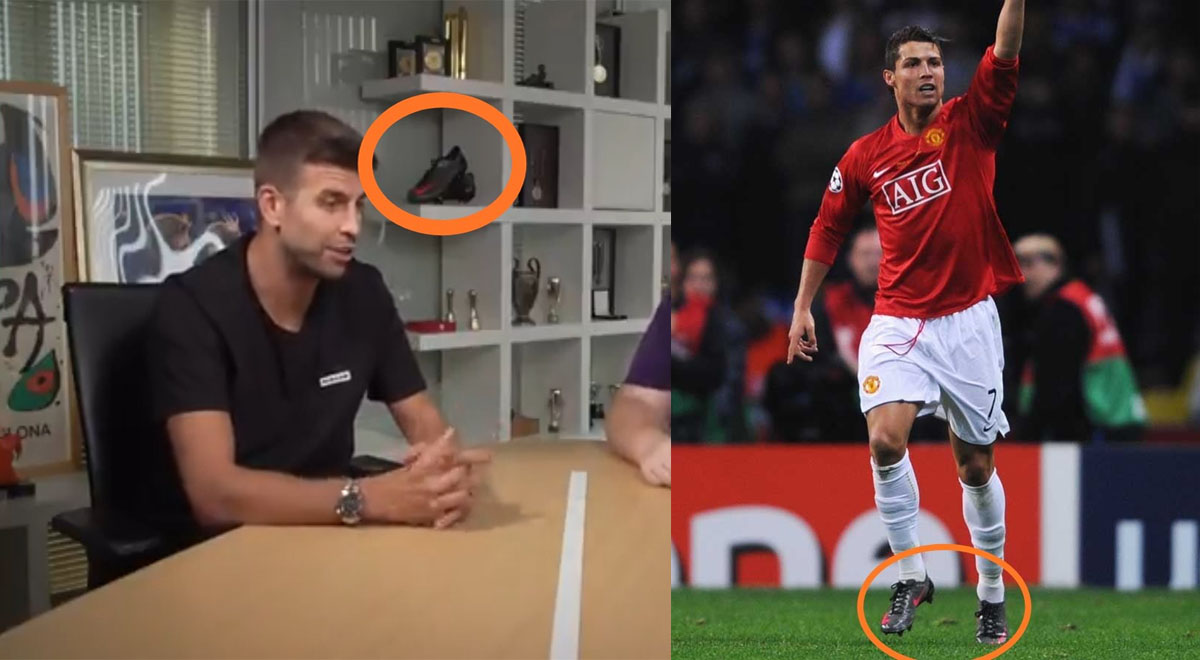 Piqué luce en su oficina los chimpunes con los que CR7 ganó Champions
