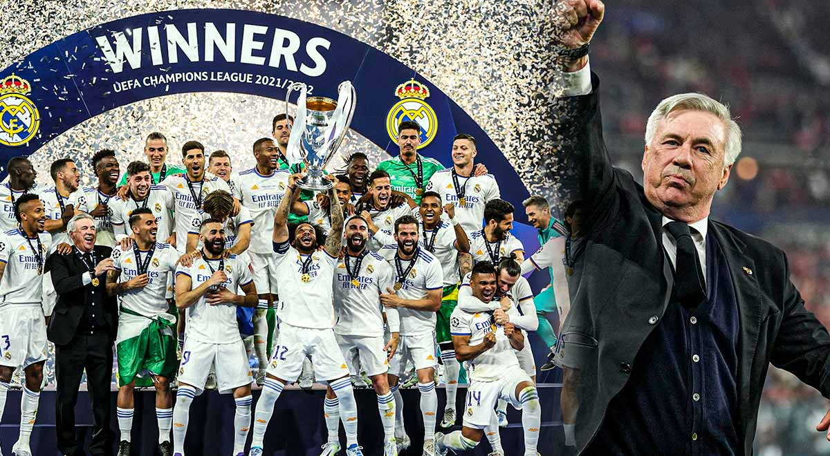 Real Madrid Carlo Ancelotti el DT con mas Champions League ganadas